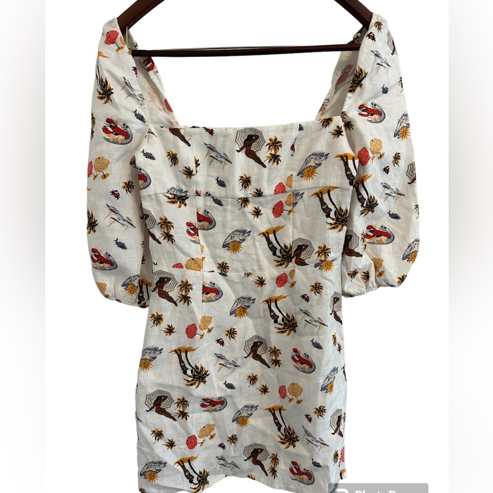 Reformation Linen Print Dress